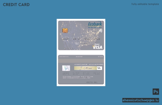 Beispielvorschau der Ecobank Visa-Debitkarte aus Niger